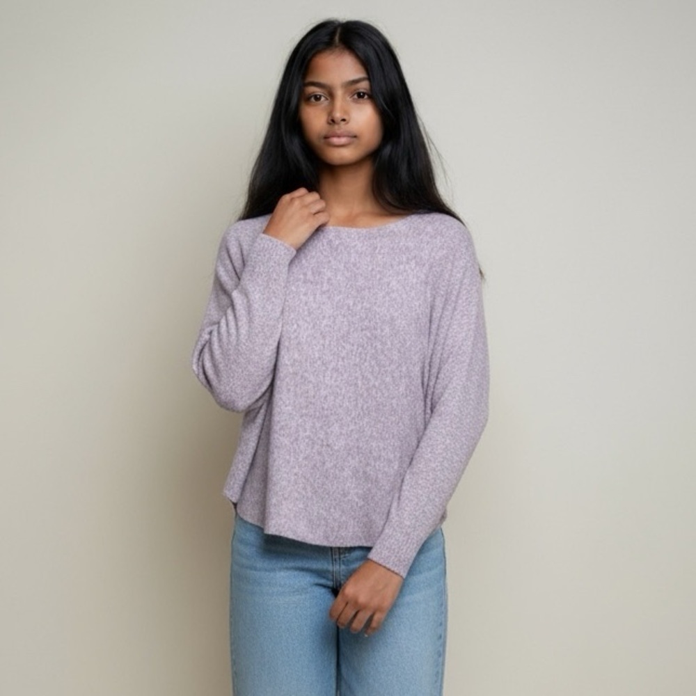 Vila Milano Heathered Mauve Knit Sweater Large